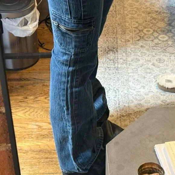 Women’s Dark Blue Denim Low-Rise Bootcut Jeans - Picture 4 of 4